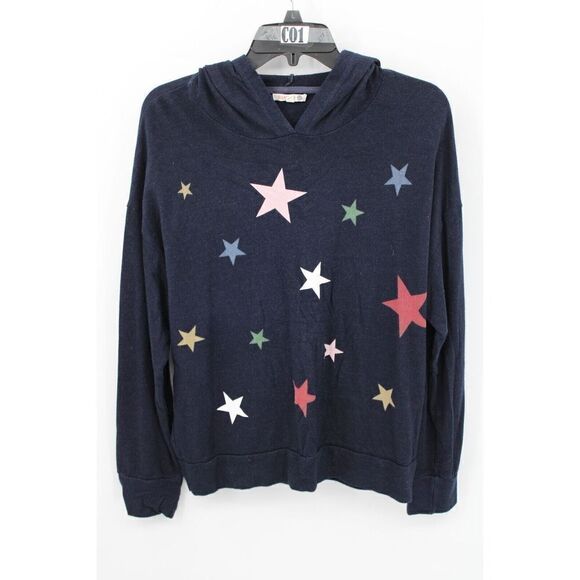 Sundry Navy Blue Hoodie with Stars 3/L WOMENS - Picture 1 of 7